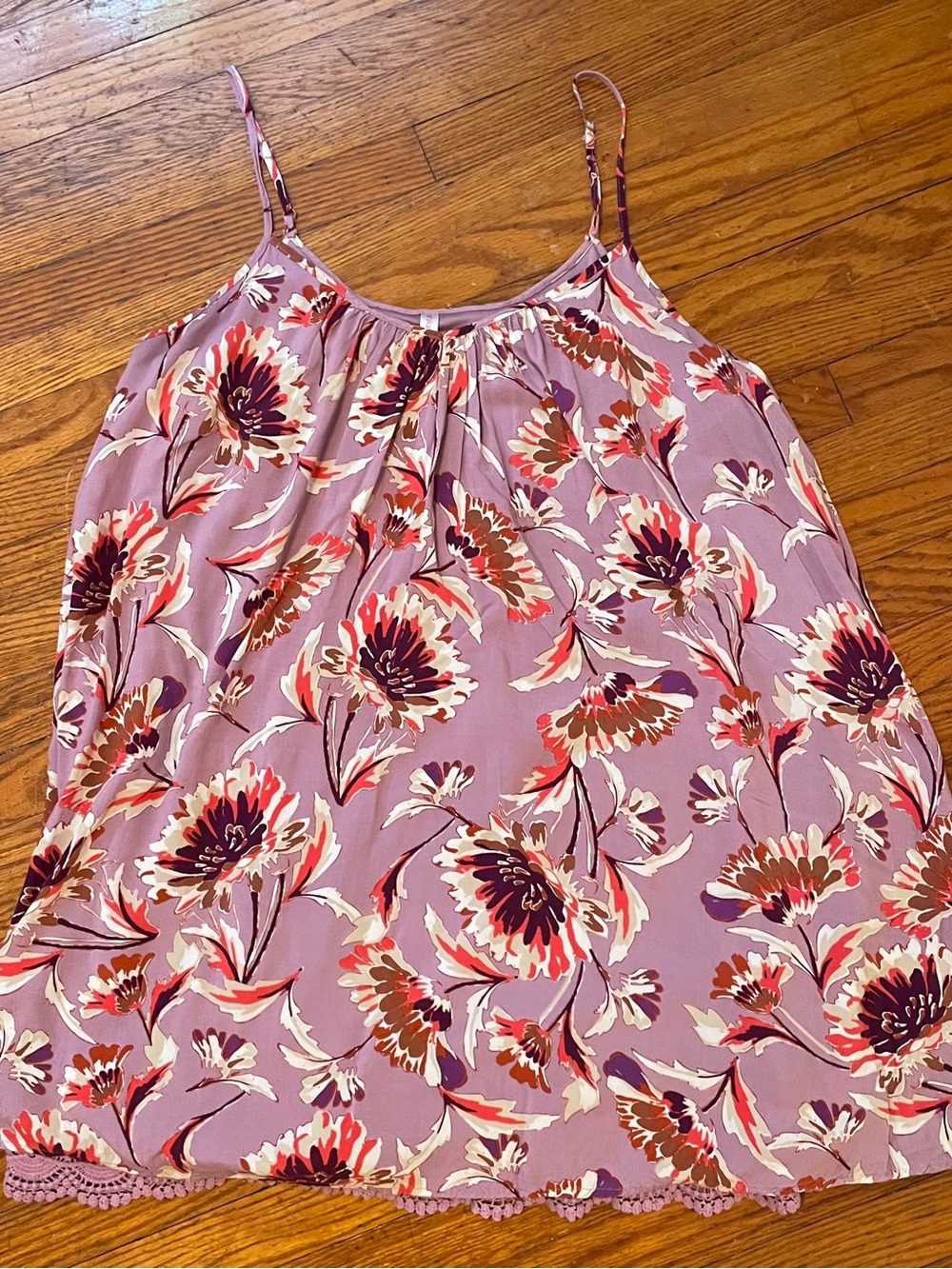 Floral Lavender Spaghetti Strap Dress
